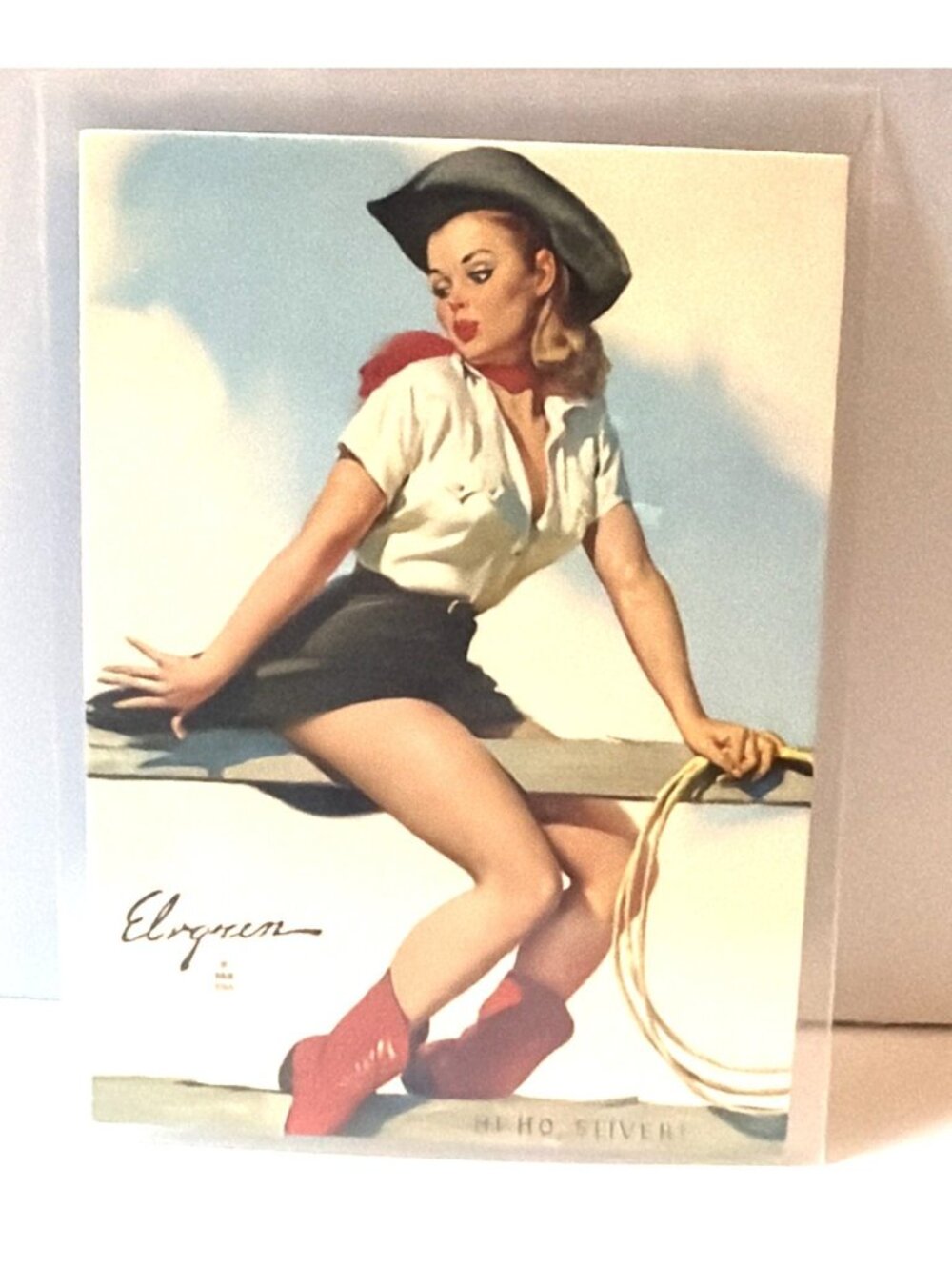 1993 Gil Elvgren Calendar Pinups Art Card Single #68 High Ho Silver Comic Images
